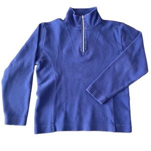 Tommy Bahama Collared Cotton Periwinkle Quarter Zip Pullover